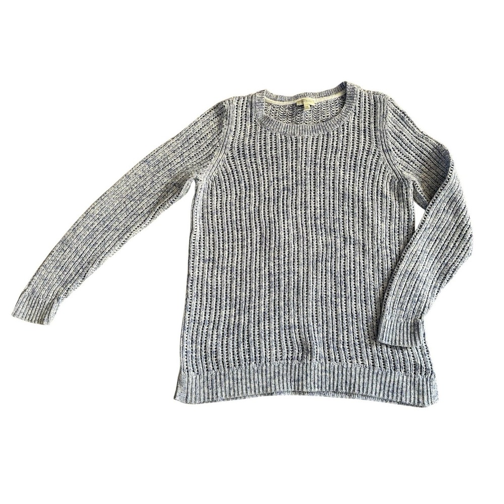TALBOTS Open Knit Chunky Blue Ombré Sweater; Size Medium